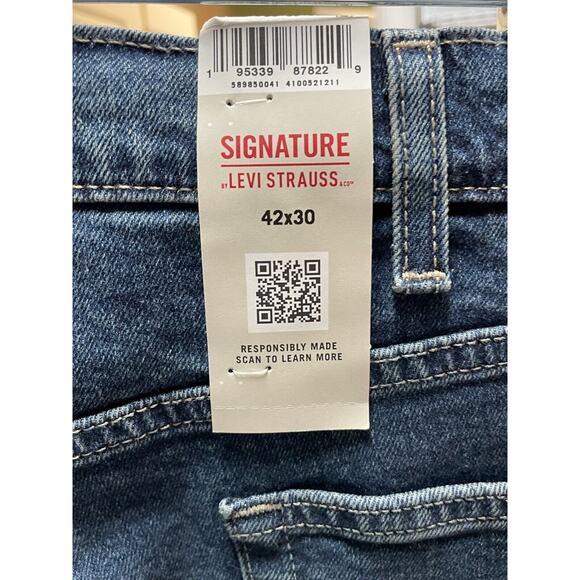 Levis 42x30 Mens Jeans Blue Denim Relaxed Fit Straight Leg - Picture 11 of 13